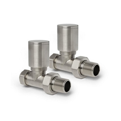 Plum&clay Pair Of Round Nickel Straight Radiator Valves from B&Q