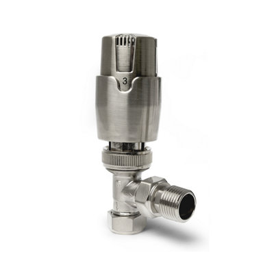 Plum&clay Pair Of Angled Nickel Thermostatic Radiator Valves from B&Q