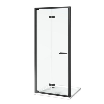 Plum&clay Clara Black Bi-Fold Shower Door (W)800mm from B&Q