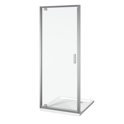 Plum&clay Clara Chrome Pivot Shower Door (W)760mm from B&Q