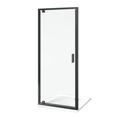 Plum&clay Clara Black Pivot Shower Door (W)800mm from B&Q
