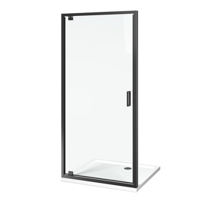 Plum&clay Clara Black Pivot Shower Door (W)900mm from B&Q