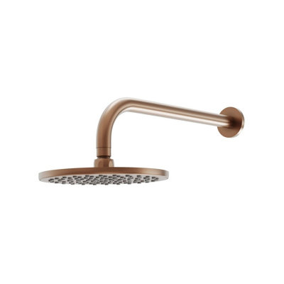 Plum&clay Emilia Round Brushed Bronze Shower Head & Arm from B&Q