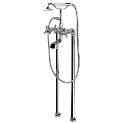 Plum&clay Marena Chrome Floor Standing Bath Shower Mixer Tap from B&Q