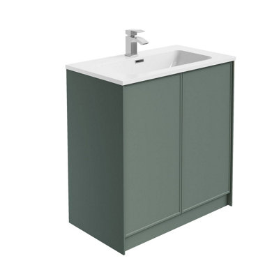 Plum&clay Jenner Green Freestanding Vanity Unit & Basin Set (W)800mm (H)855mm from B&Q