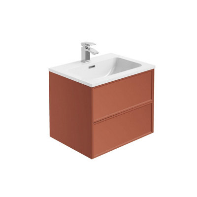Plum&clay Jenner Clay Wall Hung Vanity Unit & Basin Set (W)600mm (H)500mm from B&Q
