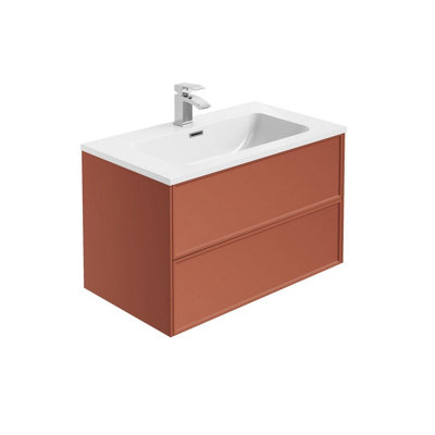 Plum&clay Jenner Clay Wall Hung Vanity Unit & Basin Set (W)800mm (H)500mm from B&Q