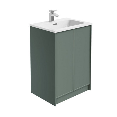 Plum&clay Jenner Green Freestanding Vanity Unit & Basin Set (W)600mm (H)855mm from B&Q