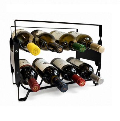 Magna Retail Metal Wine Rack 8 Bottle Shelf Capacity Wine Racks Free Standing Stackable Home Bar Bottle Holder Drink Organiser from B&Q