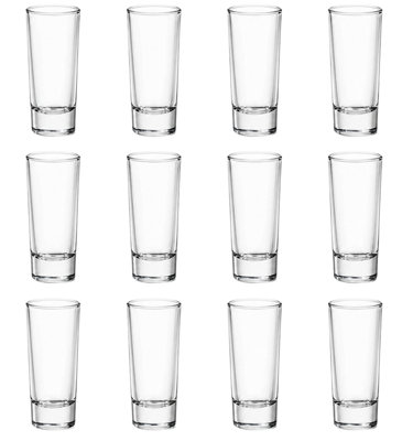 B&Q -  Large Shot Glasses 60Ml Shooter Glasses For VodkaTequilaOuzoCocktails & Espresso Set Of 12 Shots