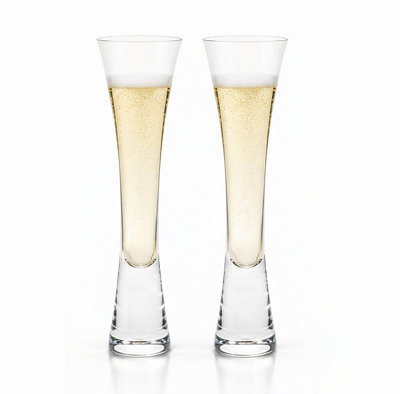 Magna Retail Champagne Flutes Pack Of 2 Stemless Prosecco Glasses Handmade Clear Crystal Champagne Glasses 140Ml from B&Q