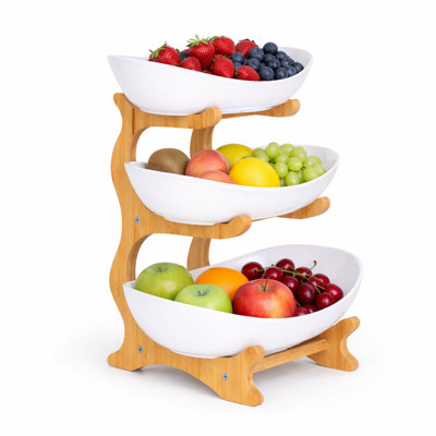 Magna Retail Tiered Fruit Bowl 3-Tier Serving Platters For Parties Serving Bowls For Snacks & Dessert Afternoon Tea Stand Serveware from B&Q
