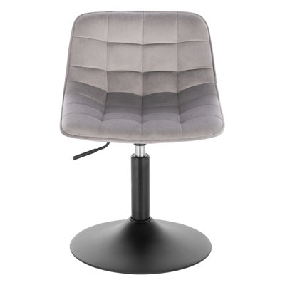  - 1Pc Light Grey Height Adjustable Bar Stool Chair With Backrest