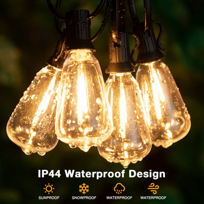 St38 Outdoor String Lights20M 48 Sockets Waterproof Dimmable Led Garland from B&Q