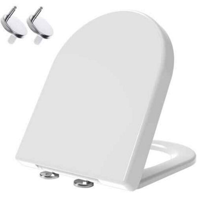 D Shape Toilet Seat Soft Close Toilet Seat With Quick Release Top Fix 360 Adjustable Hinges from B&Q