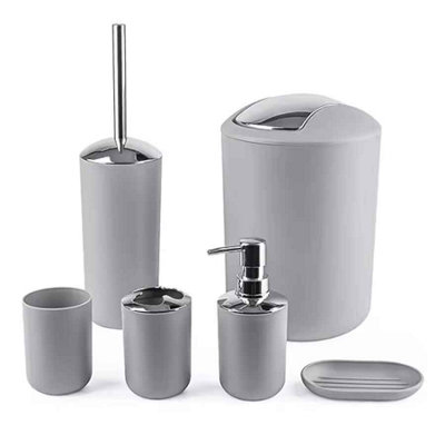  - 6 Piece  Set,toothbrush Holder,toothbrush Cup,soap Dispenser,soap Dish,toilet Brush Holder,trash