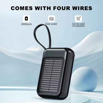 10000Mah Outdoor Solar Charger  Power Bank With Flashlight from B&Q