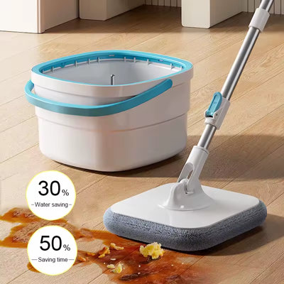  - Bucket Mop With 1 Cloth Efficient Floor Cleaning Tool