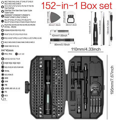 152 In 1 Precision Screwdriver Set Laptop And Computer Repair Kit Black from B&Q