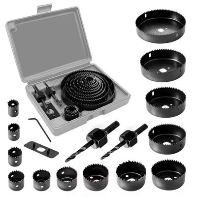 19-127mm Hole Saw Set For Wood Plastic Metal Drywall Pvc Drilling from B&Q