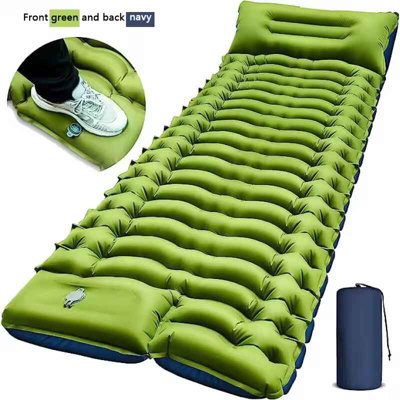 Ultralight Inflatable Camping Sleeping Pad With Pillow Compact Hiking Mattress from B&Q