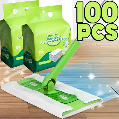 100Pcs Disposable  Floor Wipes Mop Cloths For Flat Swivel Mops from B&Q