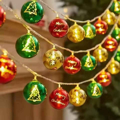 1Pc 1.5M 10Led Christmas Ball String Lights Battery Operated from B&Q