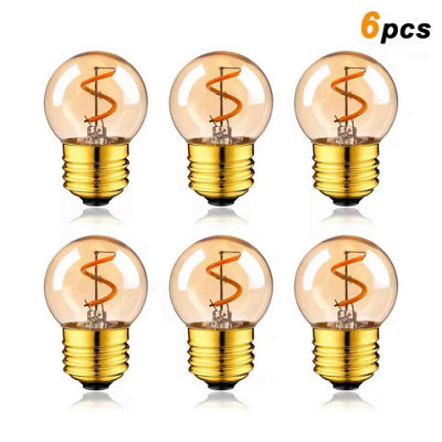  - 6Pcs G40 1.5W Led Filament Bulbs E27 Dimmable Amber Glass 220V