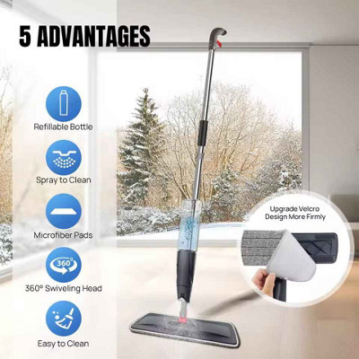 Spray Mop With Washable Pads  360 Degree Swivel Head from B&Q