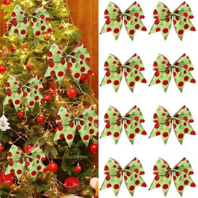 Polka Dot Bow Decorations   8Pcs Set