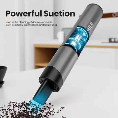 Grey Mini Cordless Handheld Vacuum Cleaner With 3 Suction Heads For Car Desktop And Keyboard from B&Q