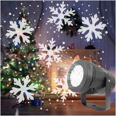 Snowflake Led Christmas Projector Lights Rotating Snowfall Landscape Lamp from B&Q