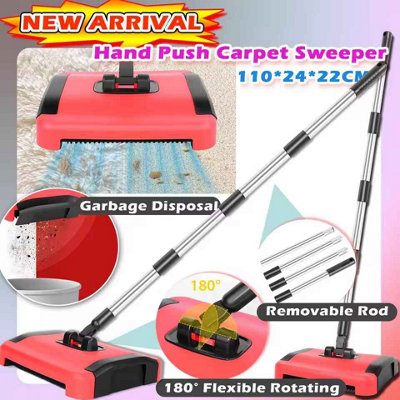 Hand Push Carpet Sweeper 180 Rotating HeadNon Electric Floor Cleaner from B&Q