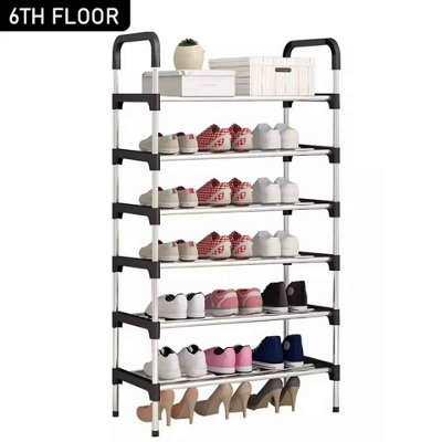 6 Layer Shoe Rack Organizer Space Saving Household Shoe Shelf from B&Q