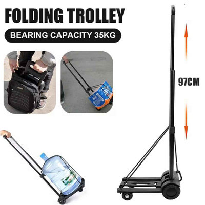 Folding Hand Trolley Cart With Pvc Wheels  30  35Kg Capacity from B&Q