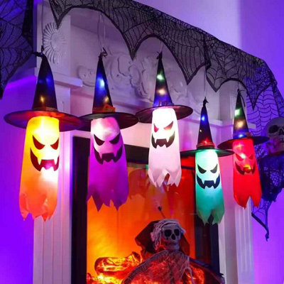 5Pcs Halloween Witch Hat String Lights With Colored Led For Yard Garden Party Decor from B&Q