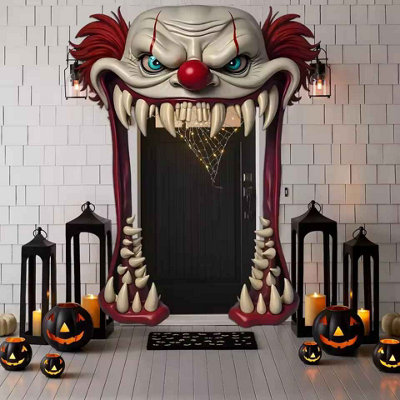 Halloween Clown Backdrop  Horror Party Decoration Banner from B&Q