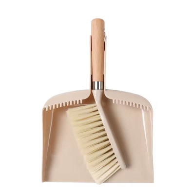 2Pcs Wooden Broom And Dustpan Set Compact And Natural Bristles from B&Q