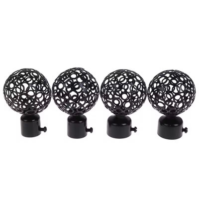 4 Pcs 28mm Diameter Curtain Rod Finials With Iron End Cap from B&Q