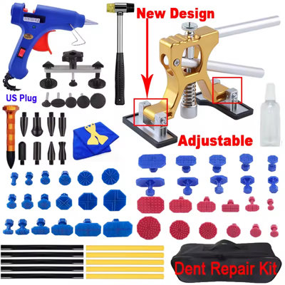 76 Pcs Car  Dent Removal Kit Slide Hammer Repair Pdr Glue Gun Puller Tab from B&Q