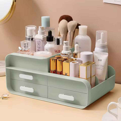  - Multifunctional Plastic Desk Organizer With Drawers Green