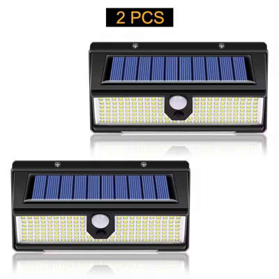 190 Led Solar Outdoor Lights 4 Modes Ip65 Waterproof Motion Sensor 2Pcs from B&Q