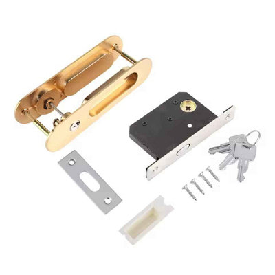 Sliding Barn Door Lock  Antitheft Handle With Keys For Wood Doors from B&Q