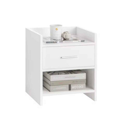 Bedside Nightstand With Drawer And Open Shelf from B&Q