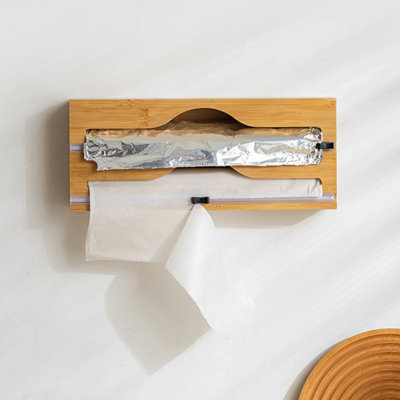 Bamboo Kitchen Wrap Dispenser With Foil And Cling Film Cutter from B&Q