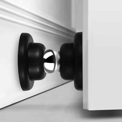 Stainless Steel Magnetic Doorstop Non Punch Wind Proof Door Stopper from B&Q