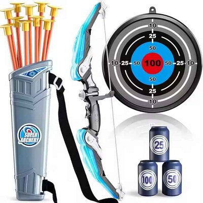 Kids Led Bow And Arrow Set With 10 Suction Arrows Target And Quiver from B&Q
