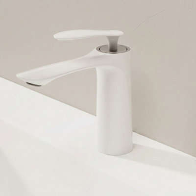 White Maple Leaf Waterfall Faucet Hot And Cold Mixer Tap