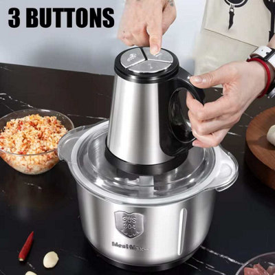 B&Q Electric Meat Grinder Stainless Steel Food Chopper, Mincer And Vegetable Slicer 5L B&Q
