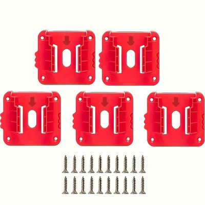  - 5 Pack 18V Battery Holder Wall Mount Storage For Work Van Shelf Toolbox Organize And Protect Your Batteries